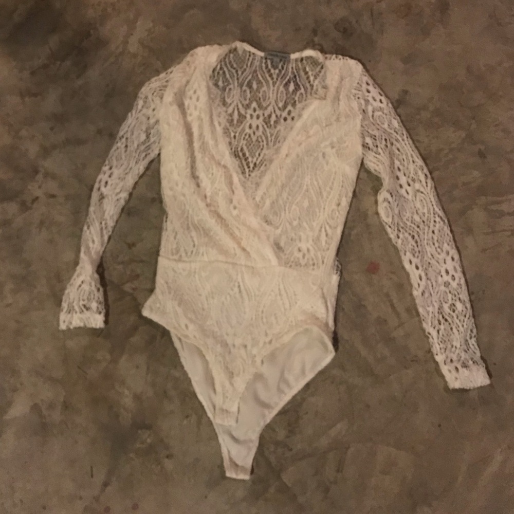 White lace body suite